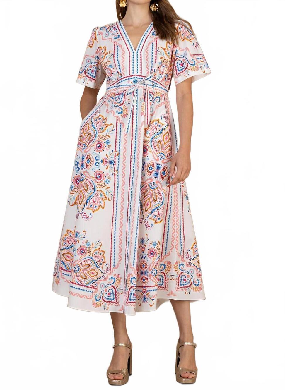 NEW HALE BOB mona poplin maxi dress in pink - Picture 1 of 4